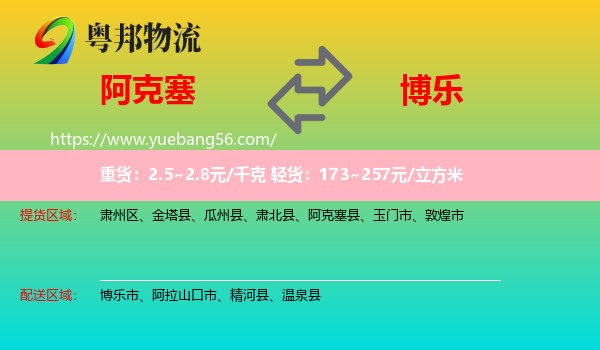 阿克塞縣到博樂市物流