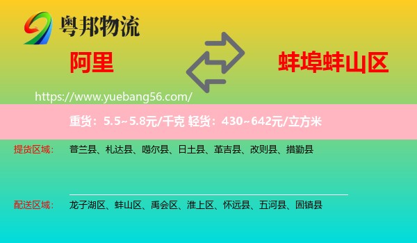 阿里到蚌山區(qū)物流
