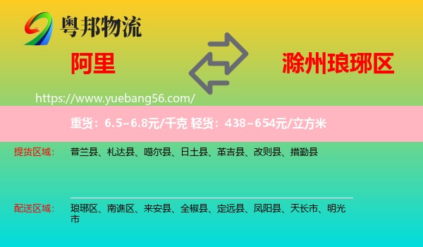 阿里到瑯琊區(qū)物流