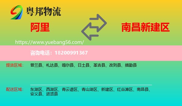 阿里到新建區(qū)物流
