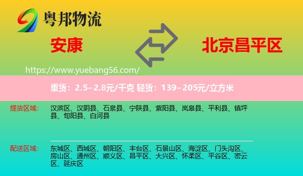 安康到昌平區(qū)物流