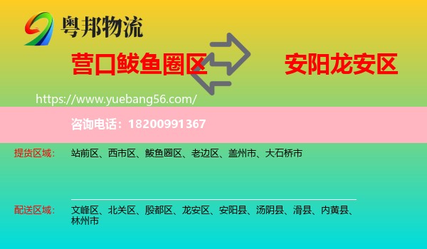 鲅魚圈區(qū)到龍安區(qū)物流