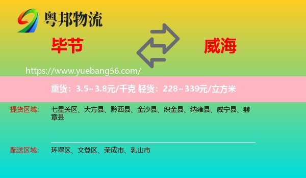 畢節(jié)到威海物流