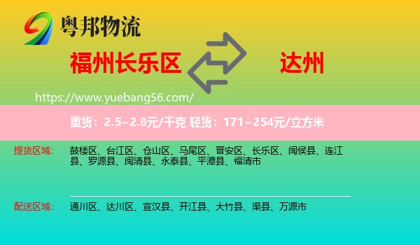 長樂區(qū)到達州物流