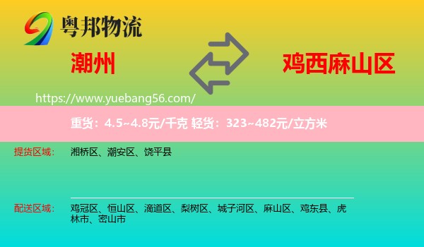 潮州到麻山區(qū)物流