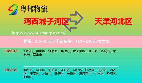城子河區(qū)到河北區(qū)物流