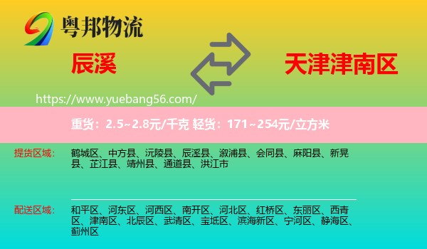 辰溪縣到津南區(qū)物流