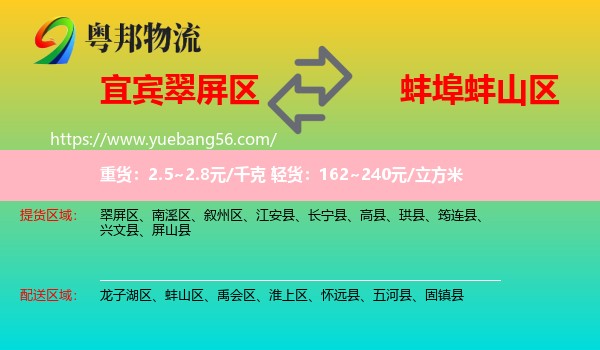 翠屏區(qū)到蚌山區(qū)物流