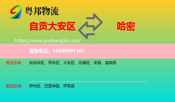 大安區(qū)到哈密物流