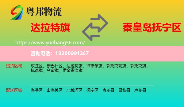 達(dá)拉特旗到撫寧區(qū)物流