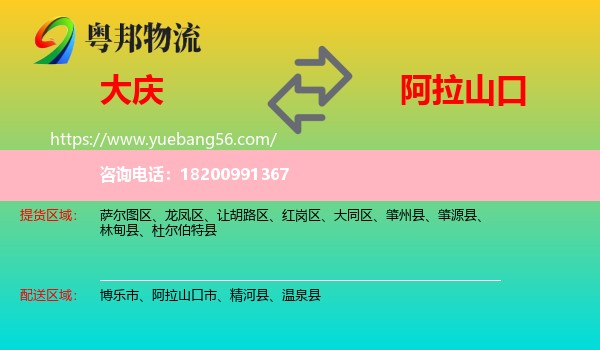 大慶到阿拉山口市物流