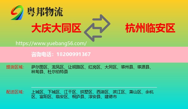 大同區(qū)到臨安區(qū)物流