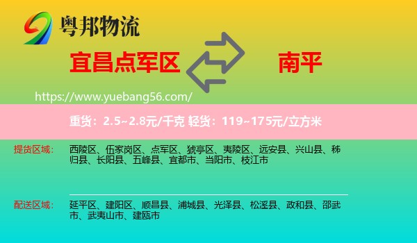 點軍區(qū)到南平物流