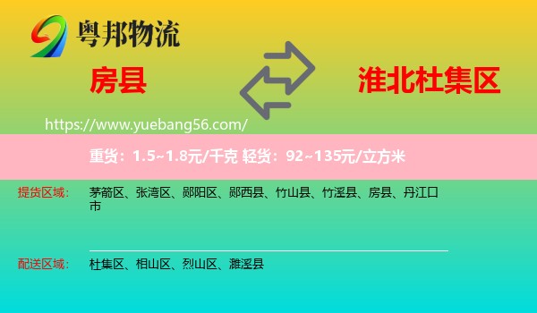 房縣到杜集區(qū)物流