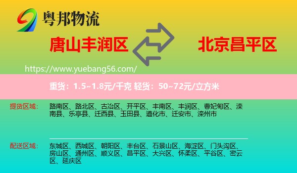 豐潤(rùn)區(qū)到昌平區(qū)物流