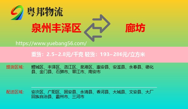 豐澤區(qū)到廊坊物流