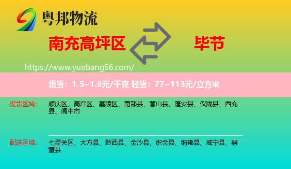 高坪區(qū)到畢節(jié)物流