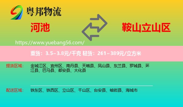 河池到立山區(qū)物流