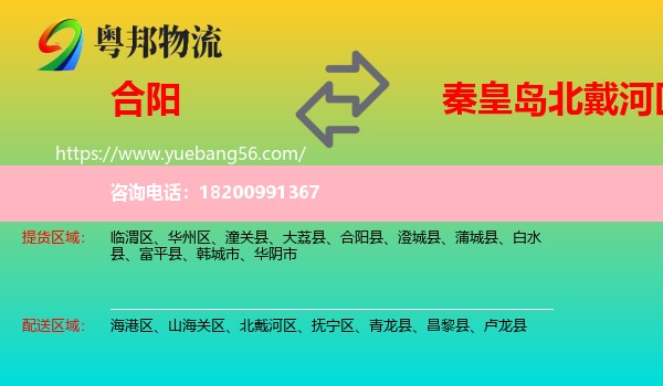 合陽縣到北戴河區(qū)物流