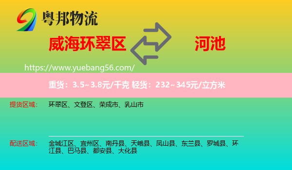 環(huán)翠區(qū)到河池物流