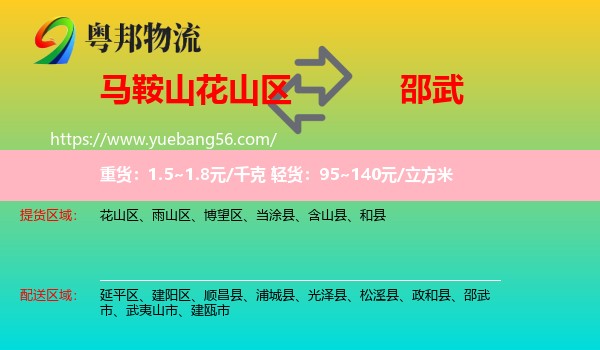 花山區(qū)到邵武市物流