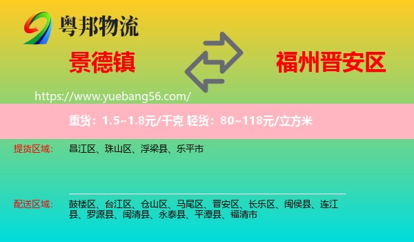 景德鎮(zhèn)到晉安區(qū)物流