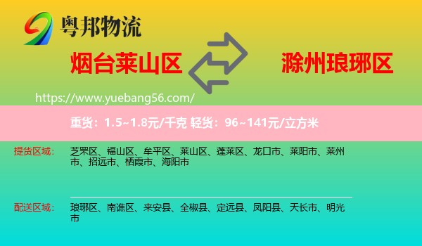 萊山區(qū)到瑯琊區(qū)物流