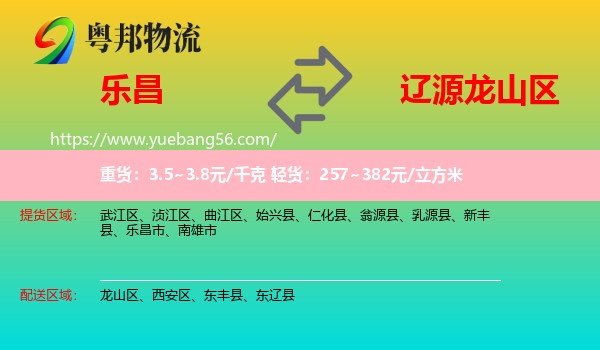 樂昌市到龍山區(qū)物流
