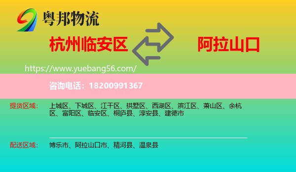 臨安區(qū)到阿拉山口市物流