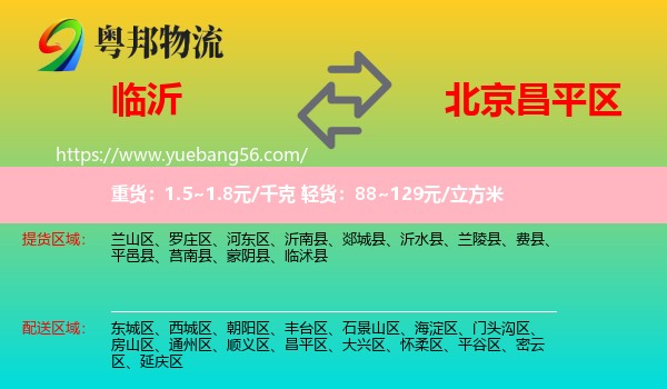 臨沂到昌平區(qū)物流