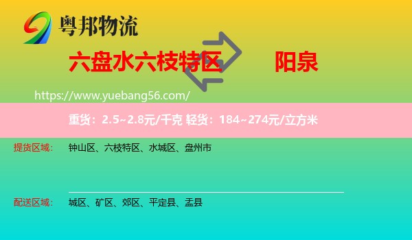 六枝特區(qū)到陽泉物流