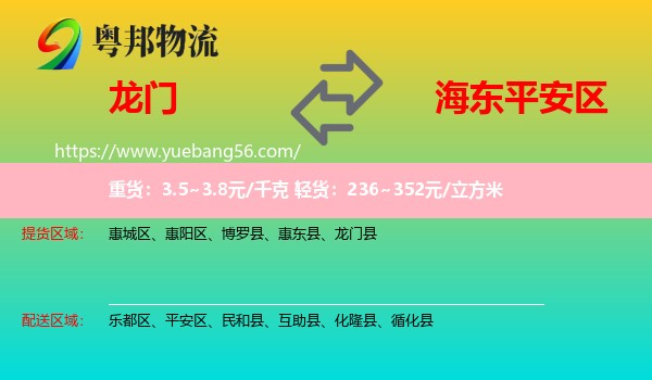龍門縣到平安區(qū)物流