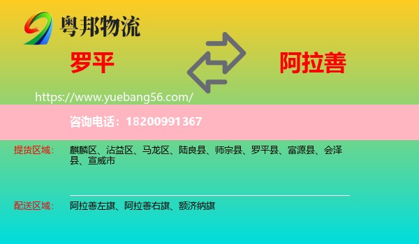 羅平縣到阿拉善盟物流