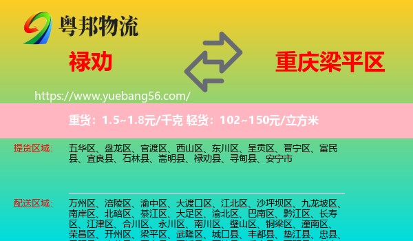 祿勸縣到梁平區(qū)物流