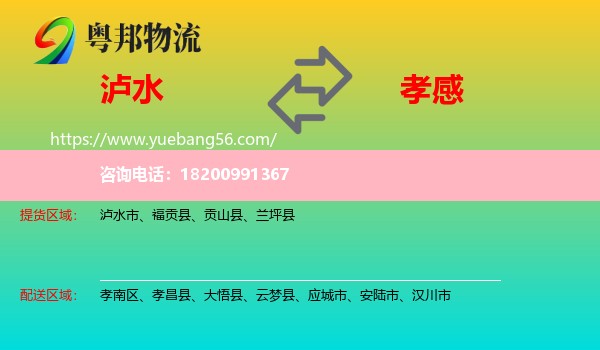 瀘水市到孝感物流