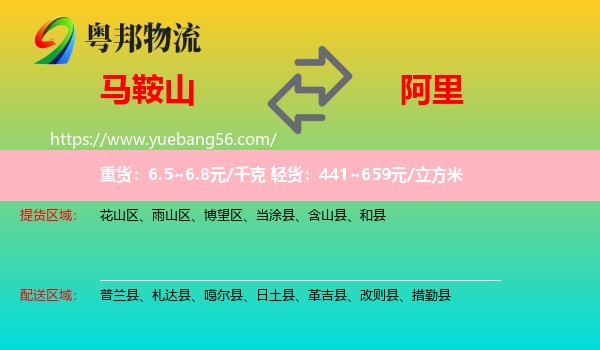 馬鞍山到阿里物流