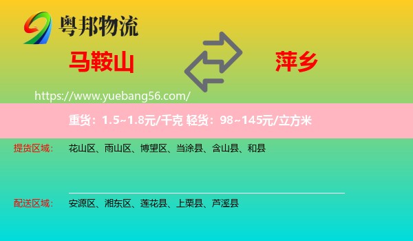 馬鞍山到萍鄉(xiāng)物流