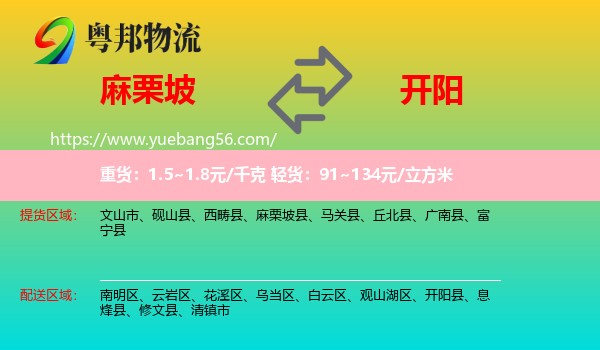 麻栗坡縣到開陽縣物流