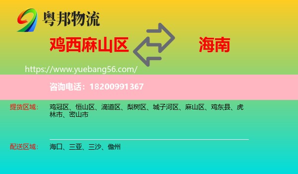 麻山區(qū)到海南物流