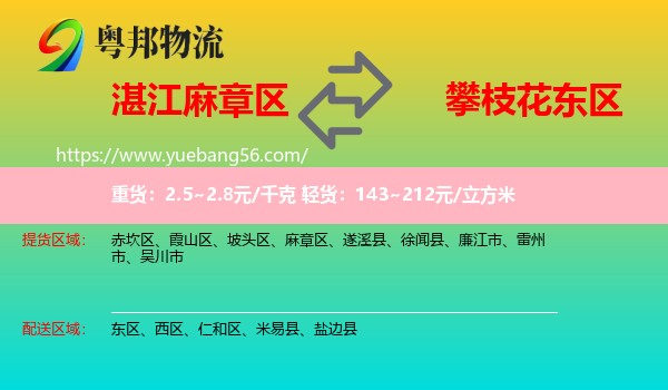 麻章區(qū)到東區(qū)物流