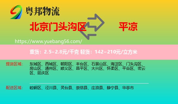 門(mén)頭溝區(qū)到平?jīng)鑫锪? /></p>
                  <h2>服務(wù)范圍</h2>
                  <p>門(mén)頭溝區(qū)提貨區(qū)域：
                    ，</p>
                  <p>平?jīng)鏊拓泤^(qū)域：
                    崆峒區(qū)、涇川縣、靈臺(tái)縣、崇信縣、莊浪縣、靜寧縣、華亭市。</p>
                  <h2>服務(wù)優(yōu)勢(shì)</h2>
                  <p>粵邦物流作為專(zhuān)業(yè)的<a href=