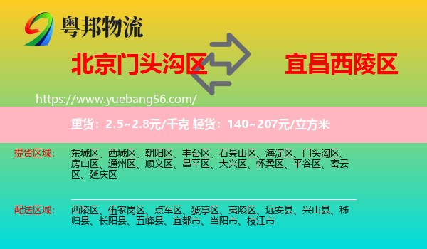 門頭溝區(qū)到西陵區(qū)物流