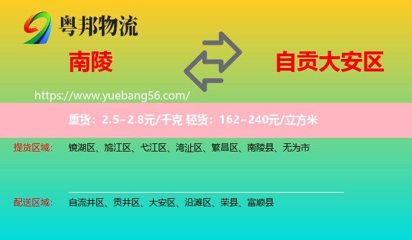 南陵縣到大安區(qū)物流