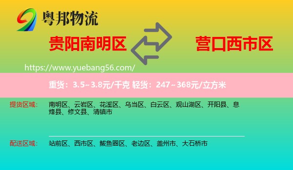 南明區(qū)到西市區(qū)物流