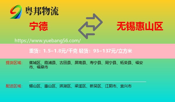 寧德到惠山區(qū)物流