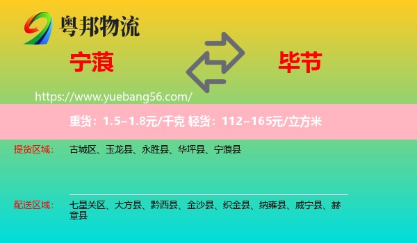 寧蒗縣到畢節(jié)物流