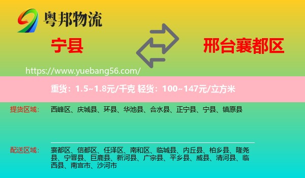 寧縣到襄都區(qū)物流