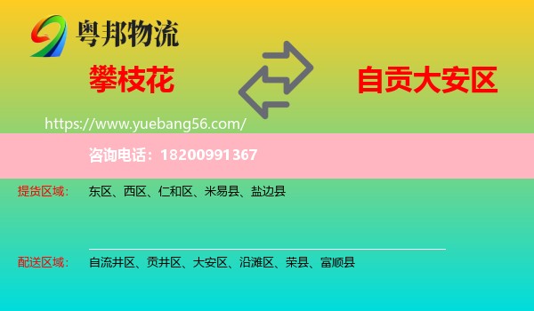 攀枝花到大安區(qū)物流