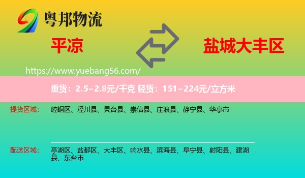 平?jīng)龅酱筘S區(qū)物流