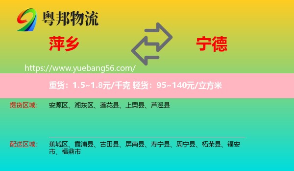 萍鄉(xiāng)到寧德物流